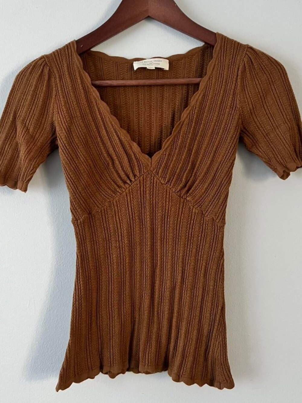 Sézane Women's Brown and Tan Shirt